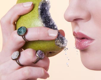 Crushed Crystal Druzy Ring