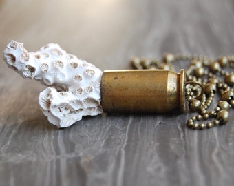 Fossil Coral Bullet Necklace