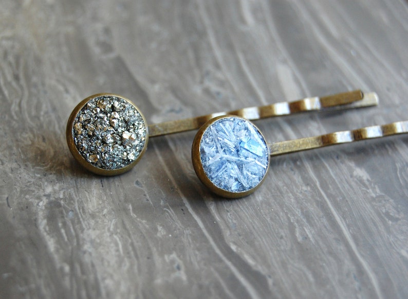 Crushed Crystal Druzy Bobby Pins image 2