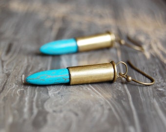 Turquoise Mini Bullet Earrings