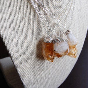 Silver Dipped Citrine Point Necklace image 4