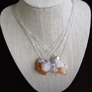 Silver Dipped Citrine Point Necklace image 3