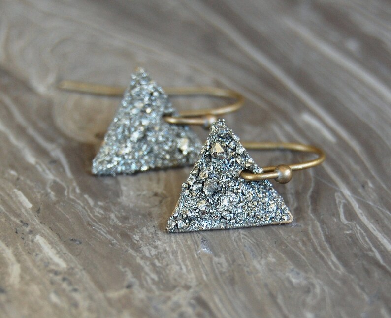 Crushed Crystal Druzy Dangle Earrings image 1