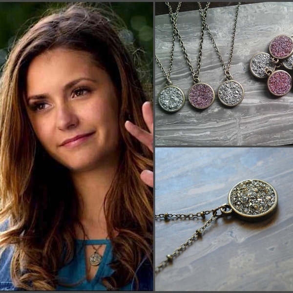 Reversible Crushed Crystal Necklace - 2 in 1 Necklace - As Seen On The Vampire Diaries