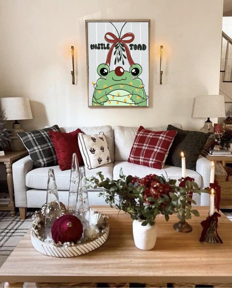 Toad String Lights A3 Frog Print - 'mistle Toad' - Etsy