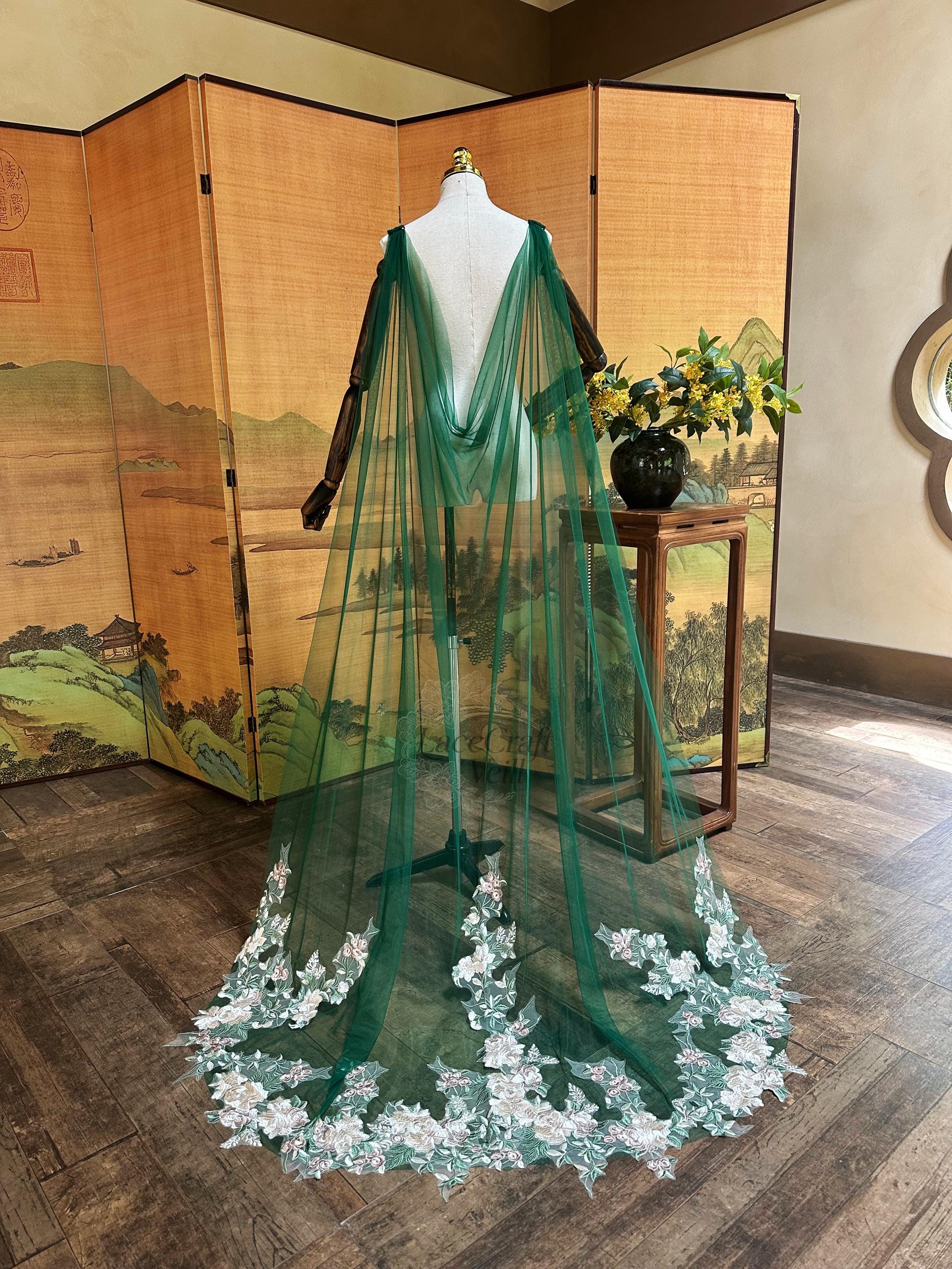 slim fit dress slacks Luxury Emerald Green Beaded Crystal Evening Gown with Cape Sleeves SS260 Green Floor Length / 10