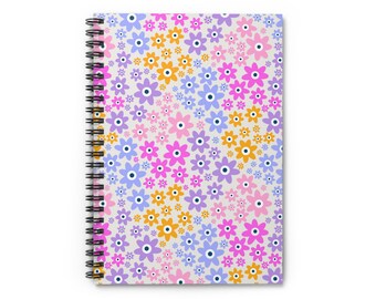 Pastel Ditsy Floral Spiral Notebook | Ruled Journal