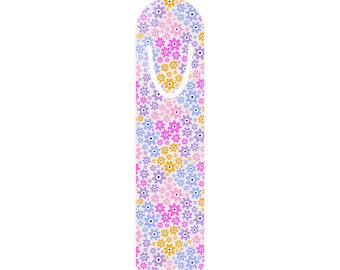 Pastel Floral Pattern Bookmark | Magnetic Metal Bookmark