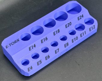 E-Torx Socket Organizer for Harbor Freight, Icon, Pittsburgh, Snap On