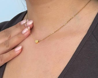 Gold Heart Pendant Necklace for Women | Stainless Steel Minimalist Jewellery | Dainty Everyday Necklace
