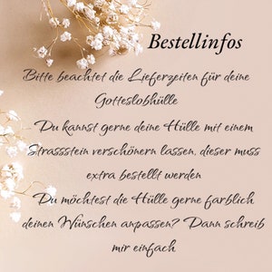 Gotteslobhülle / Einband mit Namen Gotteslob Hülle zur Kommunion / Gastgeschenk ,Geschenk, Mädchen, Blumenkranz mit rosa Bild 3