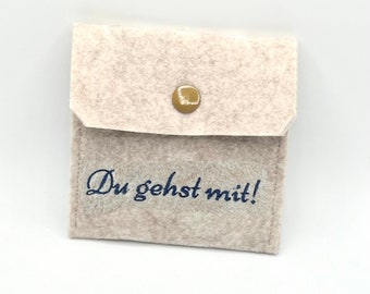 Rosenkranztasche Du gehst mit! Filz,Rosenkranz Täschchen, Kommunion, Gastgeschenk,Mädchen,