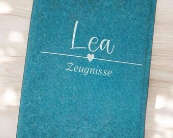 Zeugnismappe personalisiert, Filzmappe für Zeugnisse, Dokumente, Geschenk,Einschulung ,Gastgeschenk ,Mappe für Zeugnisse
