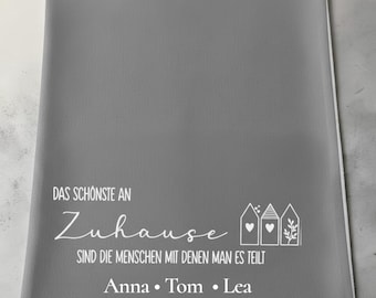 Personalisiertes Geschirrtuch zum Einzug | Geschenk neues Zuhause | Küchentuch mit Namen | Einweihungsgeschenk | Geschenk für  Familie