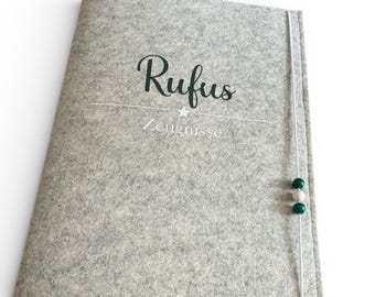 Zeugnismappe personalisiert, Filzmappe für Zeugnisse, Dokumente, Geschenk,Einschulung ,Gastgeschenk ,Mappe für Zeugnisse