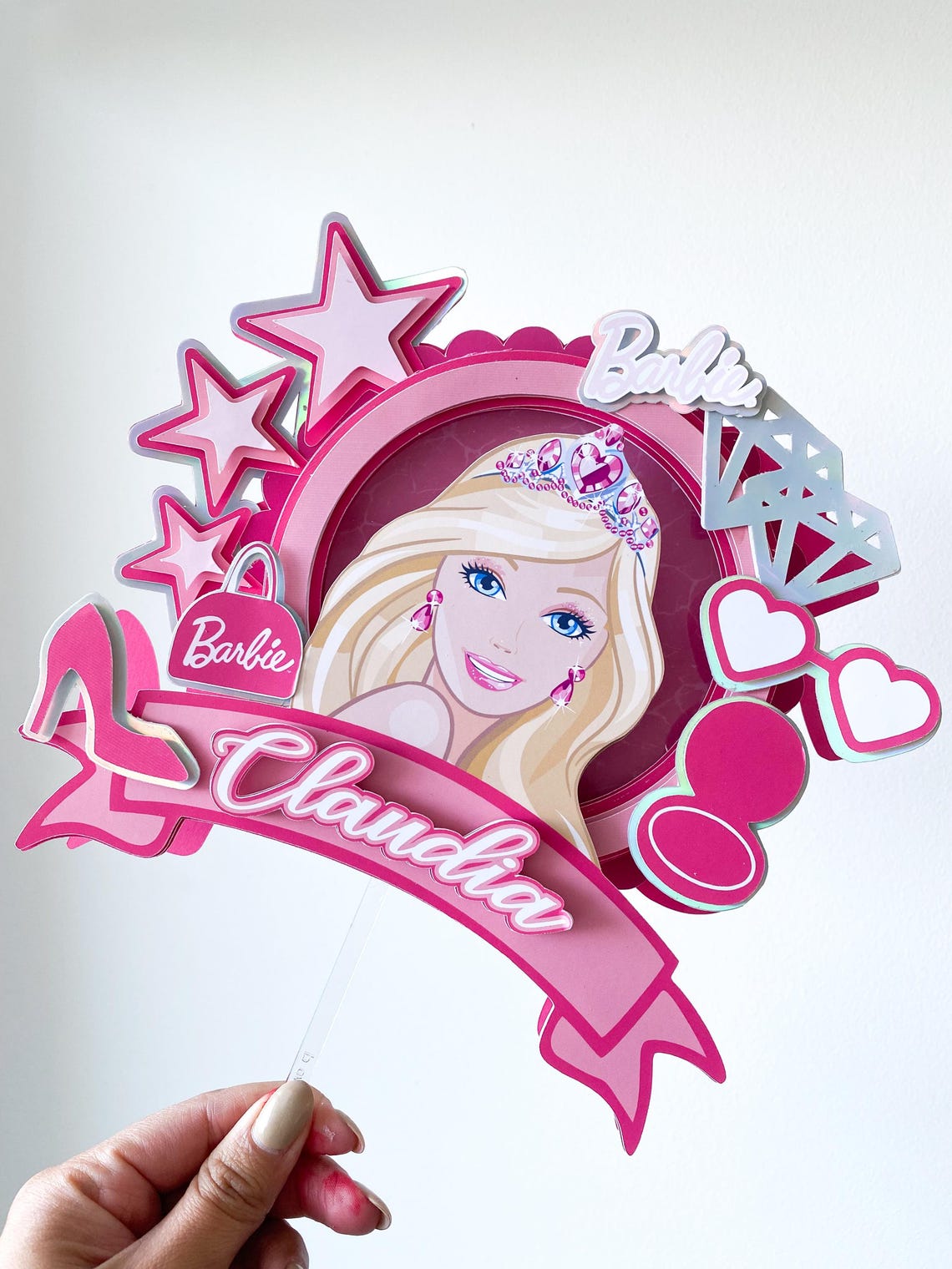 Barbie Cake Topper Template / Barbie Doll Shaker Cake Topper - Etsy ...