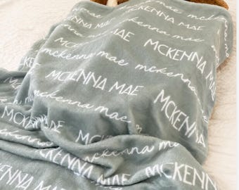 Personalized Baby Blanket with Name, Custom Baby Swaddle, Gift for Baby Girl, Newborn Hospital Blanket