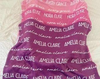 Manta personalizada con nombre, arrullo de peluche personalizado para bebé, recuerdo decorativo para la habitación del bebé.