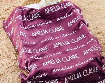 Personalized Baby Name Swaddle, Custom Newborn Blanket, Girl Blanket Gift, Hospital Announcement