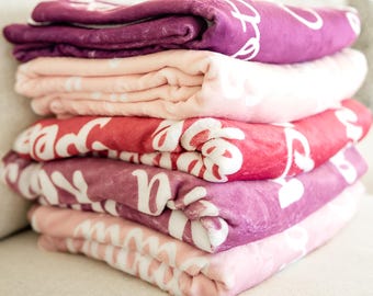 Personalized Name Blanket, Baby Shower Gift, Nursery Decor, Kids Blanket