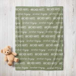 Manta personalizada para bebé con nombre, arrullo personalizado para recién nacido, regalo para bebé niño. imagen 6