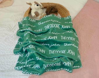 Custom Blanket with Name, Personalized Newborn Swaddle, Gift for Baby Girl, Custom Nursery Decor