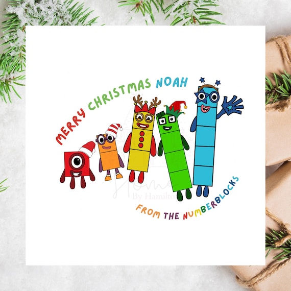 Personalised Number Christmas Card, Kids Christmas Card, Christmas Birthday Card, Cute Number Card, Personalised Xmas Card