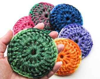 Heavy Duty Dish Scrubbies - Choose Your Color - Set of 2 through 100 - Crochet Nylon Pot Scrubber - Tawashi