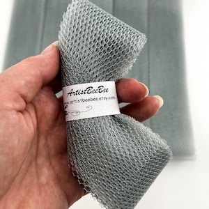 DIY Dish Scrubbers - Set of 4 through 20 - Grey Precut Nylon Netting Strips - Crochet Pot Scrubbie Supplies