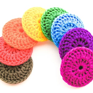 Nylon Pot Scrubber Set of 8 Rainbow Collection Crochet Dish Scrubbies image 6