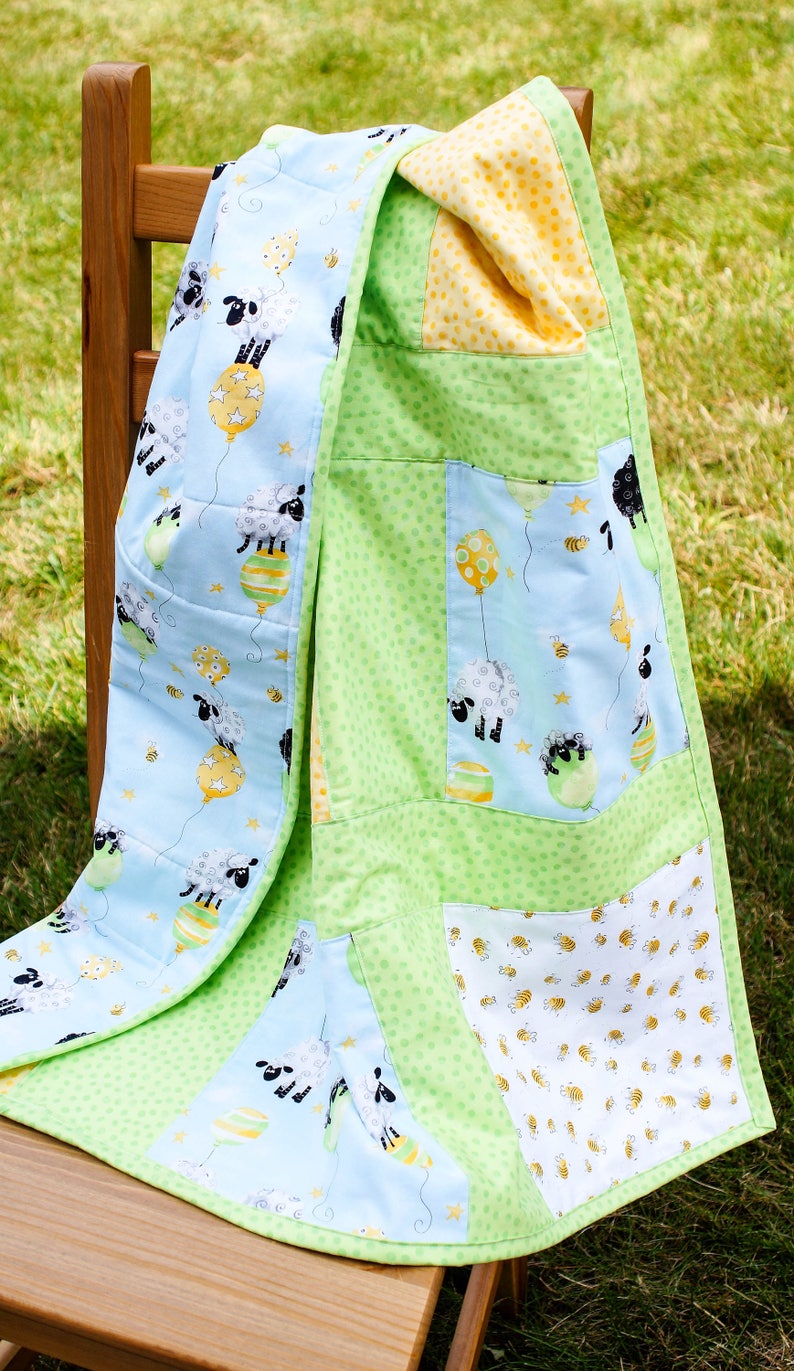 Handmade Baby Boy Quilt Baby Lamb Blanket Susybee Fabric Etsy