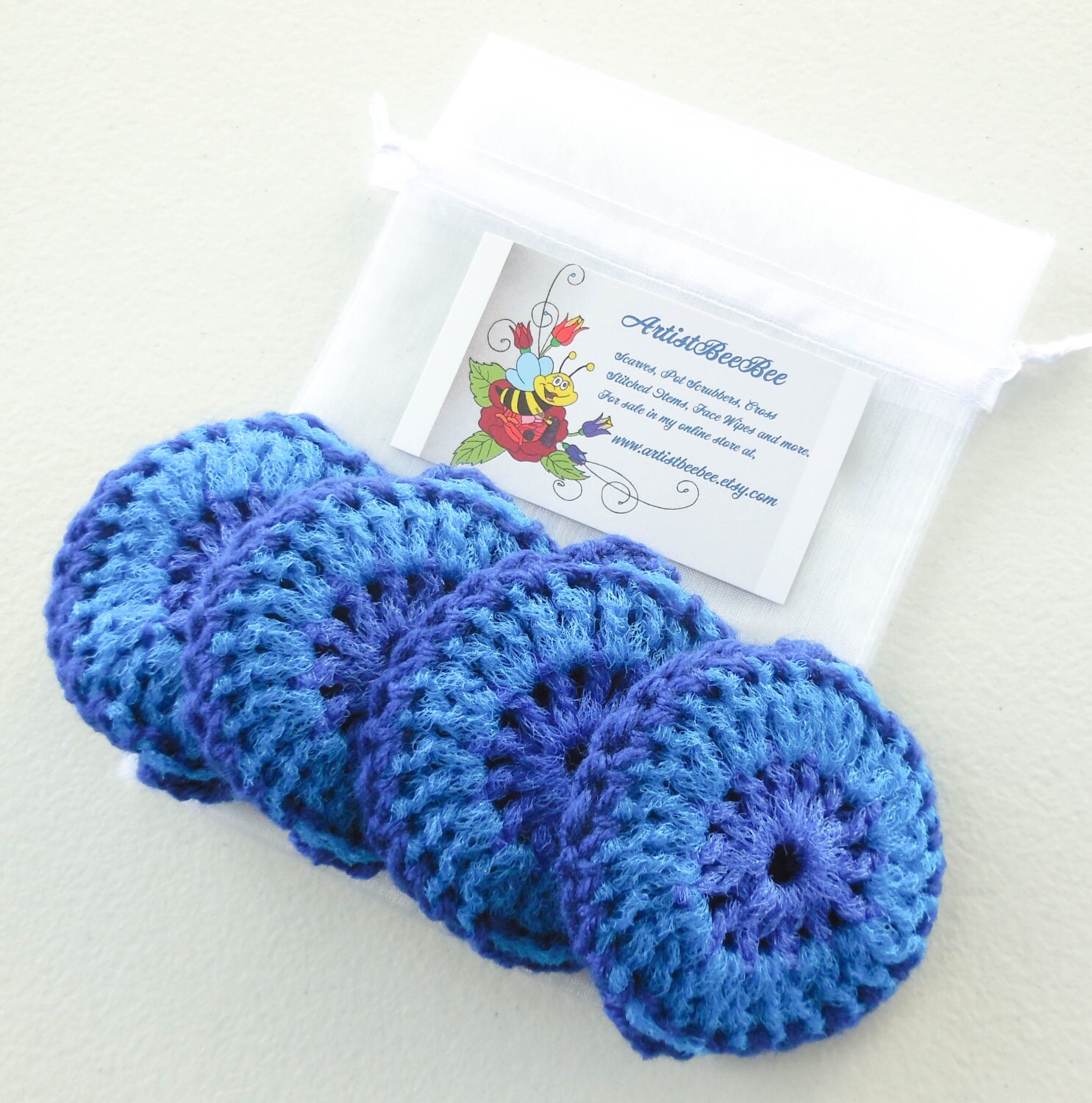 Multipurpose Pot Scrubber - Set of 2 Through 10 - Peacock Blue and ...
