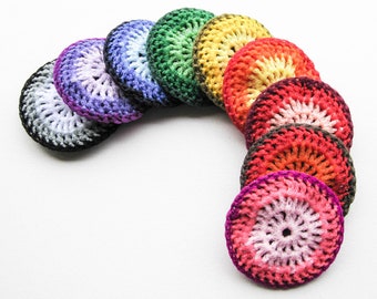 Super Size Nylon Dish Scrubbies - Set of 2 through 100 - Choose Your Own Colors - 5 Inch Crochet Pot Scrubber