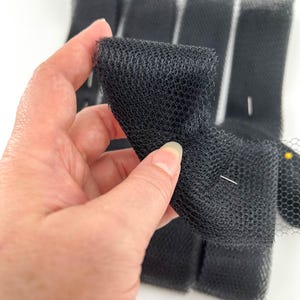 DIY Dish Scrubbies - Sets of 4 through 20 - Black Nylon Netting Strips - Crochet Scrubber Supplies