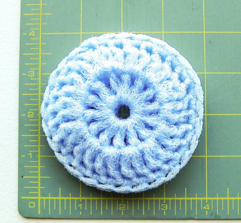 Pastel Crochet Nylon Pot Scrubbers Set of 4 Pink, Blue, Purple and Yellow Dish Scrubbies image 4