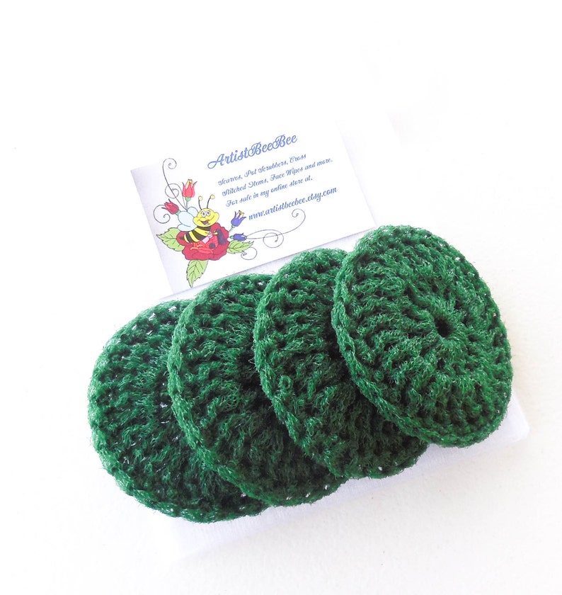 Nylon Dish Scrubbies Christmas Tree Green Set of 2 through 10 Crochet Pot Scrubber image 1