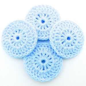 Nylon Dish Scrubbies Set of 2 through 10 Crochet Powder Blue Pot Scrubber image 1