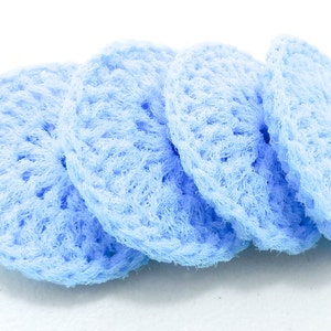 Nylon Dish Scrubbies Set of 2 through 10 Crochet Powder Blue Pot Scrubber image 3