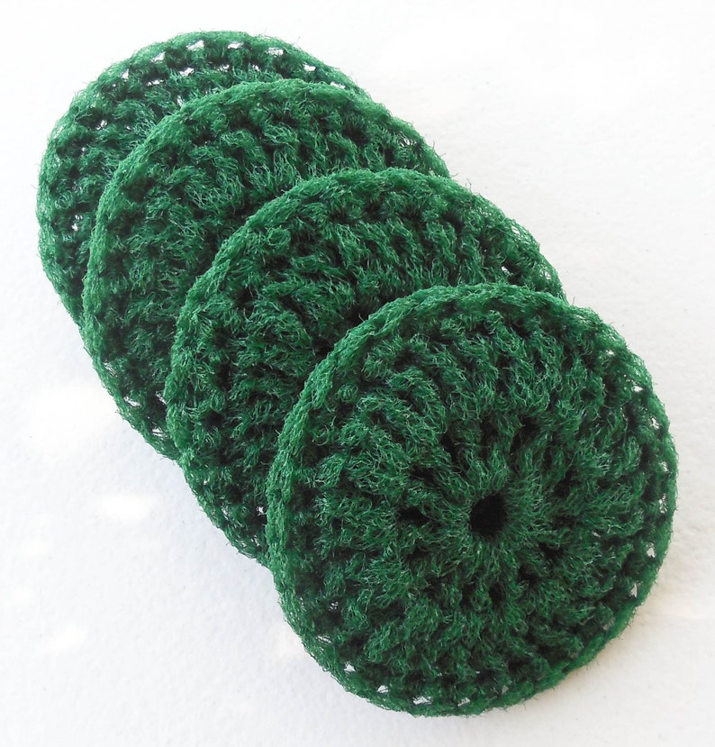 Nylon Dish Scrubbies Christmas Tree Green Set of 2 through 10 Crochet Pot Scrubber image 7