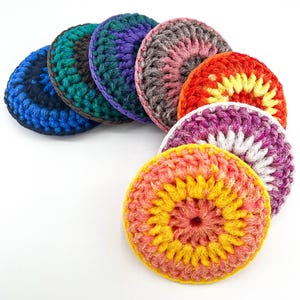 Large Heavy Duty Dish Scrubbies - Choose Your Colors - Set of 2 through 100 - Crochet Nylon Pot Scrubber