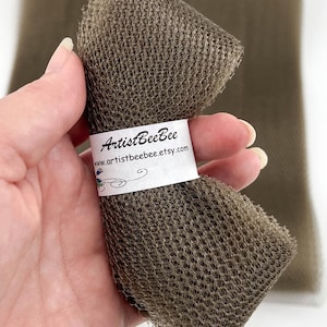 Dish Scrubbie Supplies - Sets of 4 through 20 - DIY Nylon Netting Strips - Brown Precut Scrubber Strips