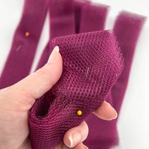 Burgundy Nylon Netting Supplies - Set of 4 through 20 - Precut Nylon Netting Strips - DIY Dish Scrubbies