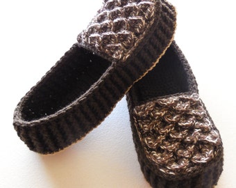 Pantuflas de escamas de dragón tejidas a crochet - Tallas para adultos - Mocasines con puntada de cocodrilo y suela de cáñamo - Hechas a pedido