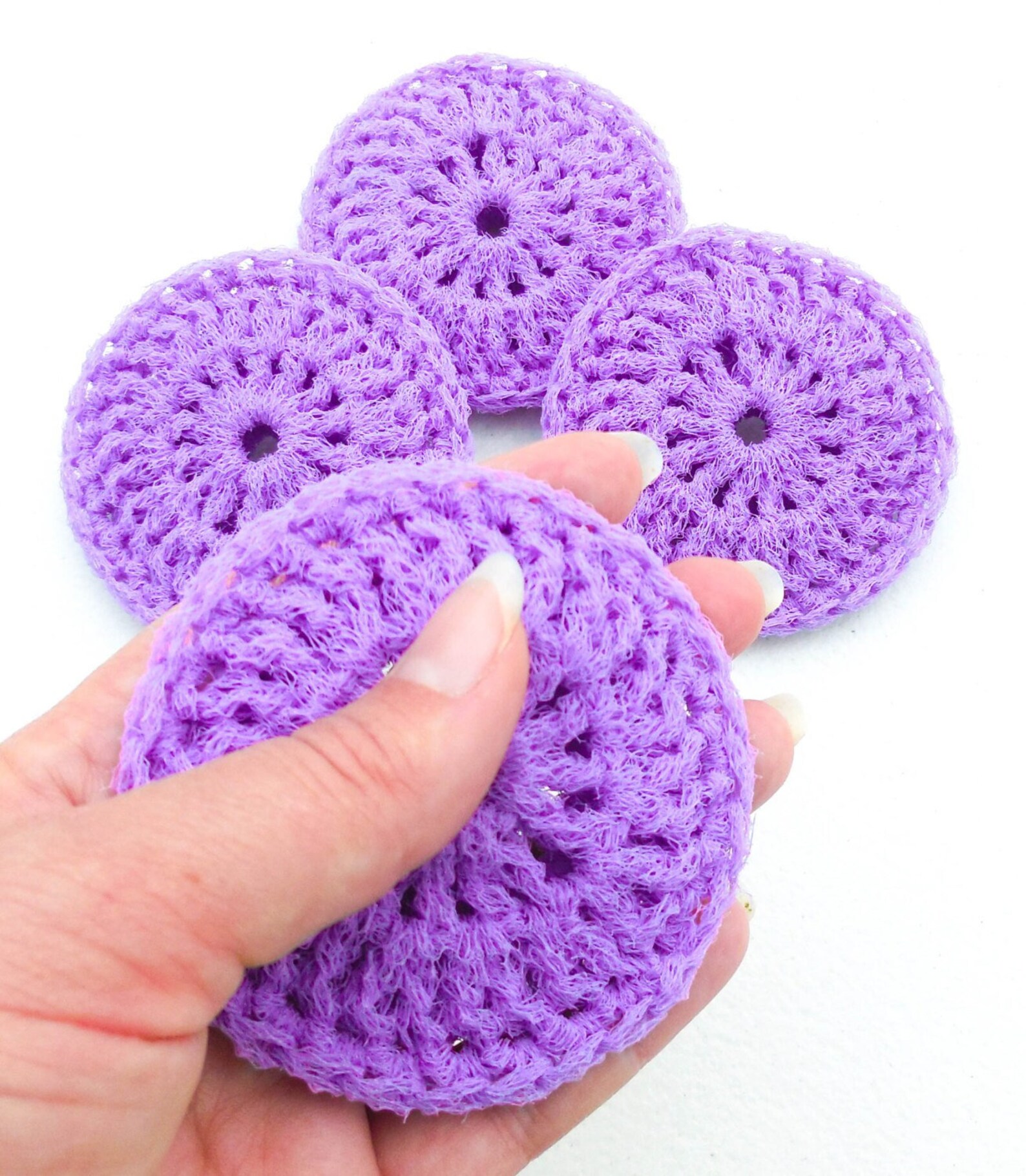 Nylon Dish Scrubbies Set of 2 Through 8 Lavender Crochet Etsy
