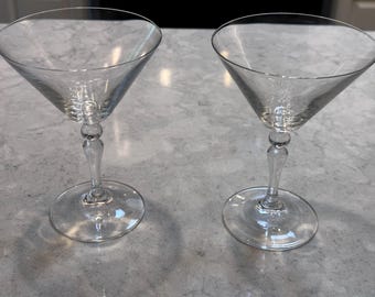 Lot de 2 verres à martini - Verres à cocktail transparents élégants, verres à pied classiques pour martinis et cocktails artisanaux