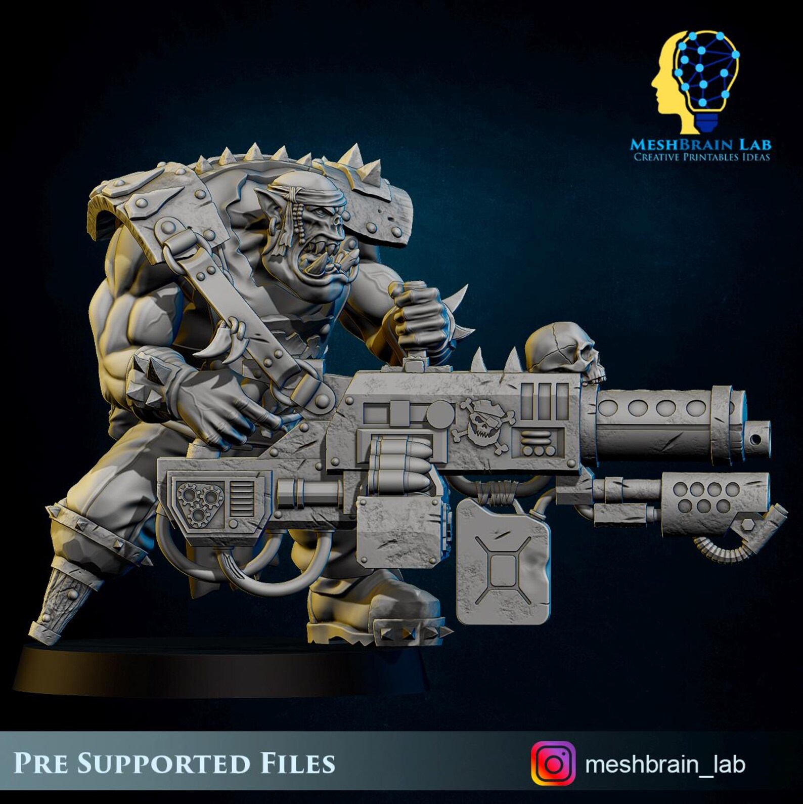 Custom Ork Models Fast Roping 3D Printed Ork Pirate Big Bada Boom Gunner by Meshbrain Labs - Etsy