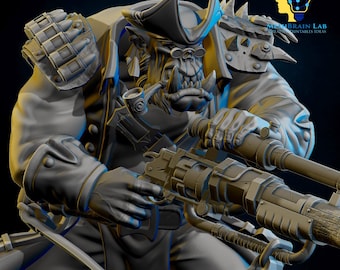 3D-geprinte Ork Pirate Sniper van Meshbrain Labs