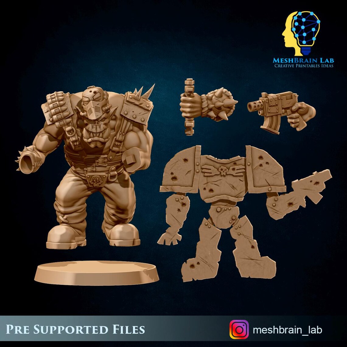 3D Printed Ork Commando Stealth 'master' 2 by Meshbrain Labs Miniatures ...