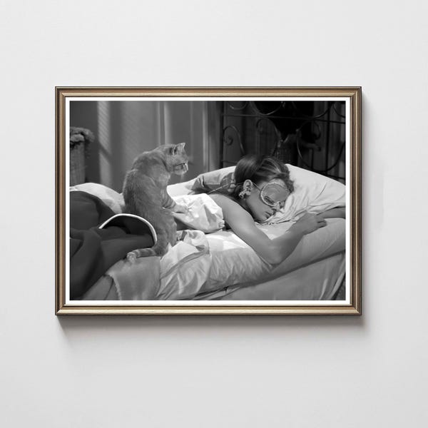 Audrey Hepburn Poster, Breakfast at Tiffany’s Print, Black and White (Digital Download)