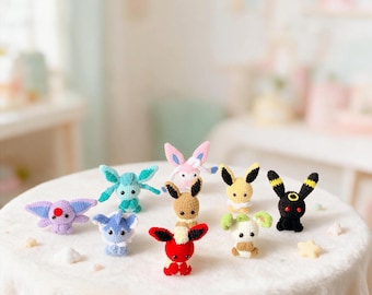 Zorro de peluche hecho a mano a crochet, criatura del bosque kawaii